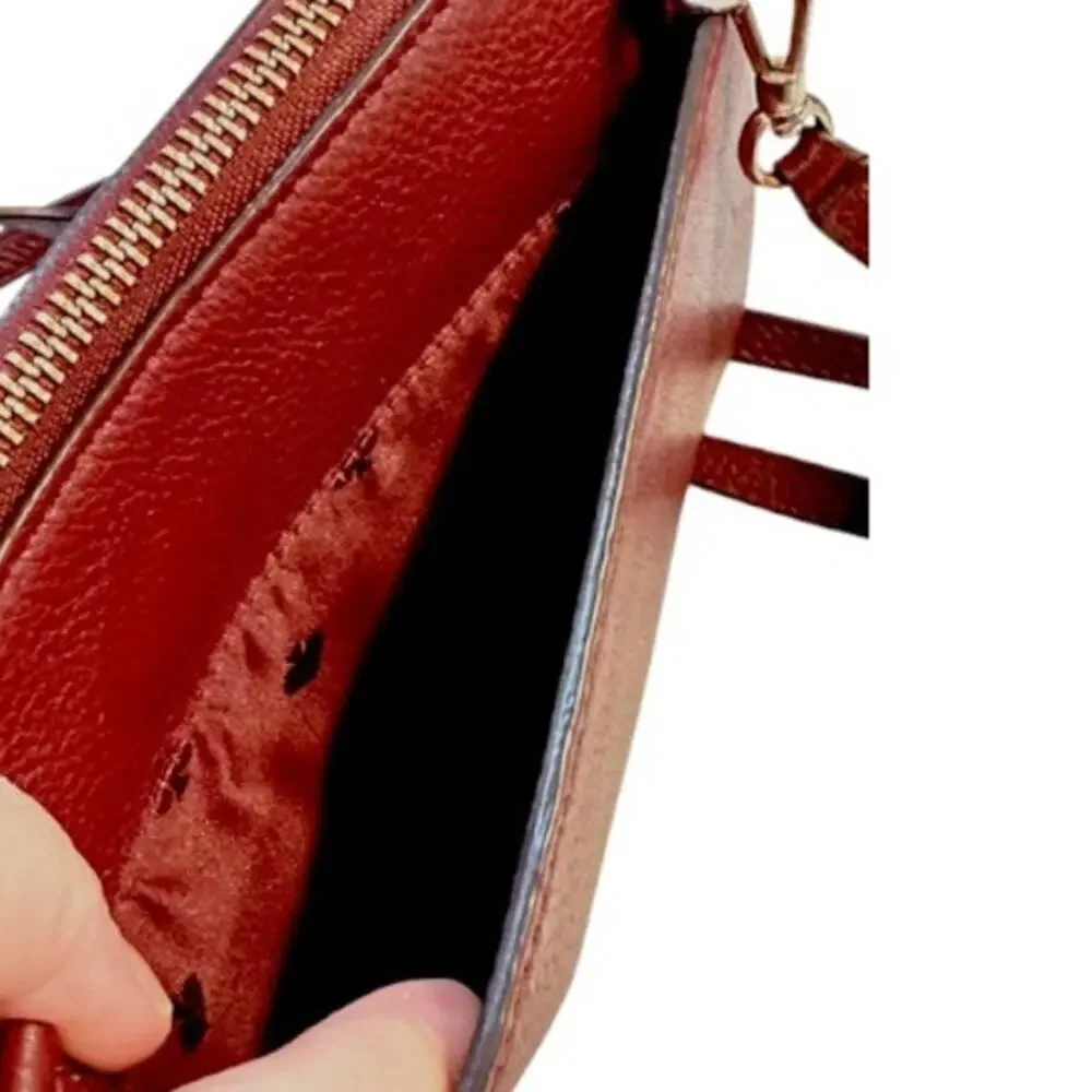 Kate Spade Alegra Larchmont Ave Burgundy Leather Crossbody Wallet Bag